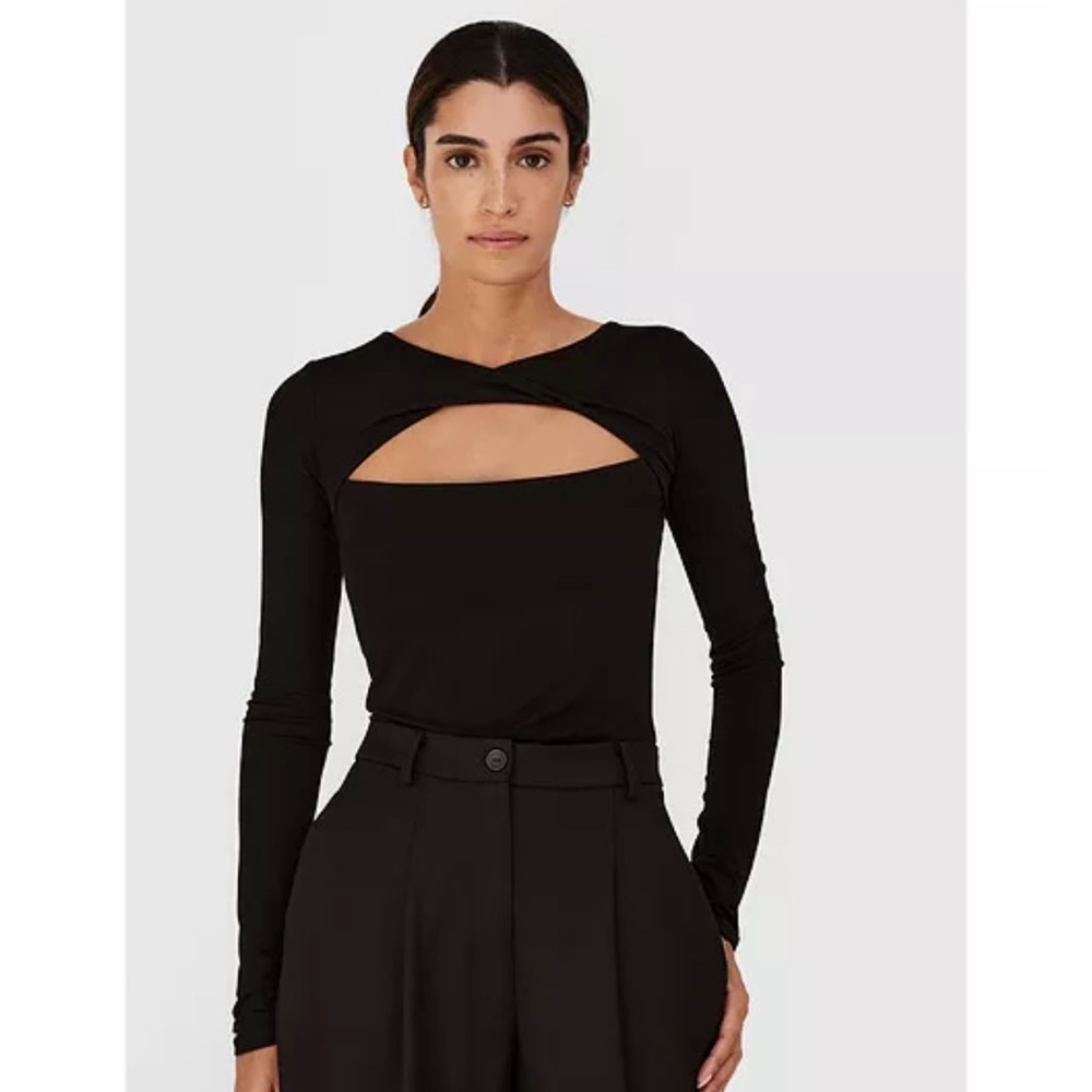 Marcella Black Long Sleeve Top Size Medium Orion